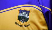 1 September 2014; A detailed view of the Tipperary jersey during a press evening ahead of their GAA Hurling All-Ireland Senior Championship Final against Kilkenny on Sunday. Tipperary Hurling Press Evening, Anner Hotel, Thurles, Co. Tipperary. Picture credit: Stephen McCarthy / SPORTSFILE