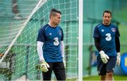 1 September 2014; Republic of Ireland goalkeepers Shay Given and David Forde during squad training ahead of their side's International friendly match against Oman on Wednesday. Republic of Ireland Squad Training, Gannon Park, Malahide, Co. Dublin. Picture credit: Brendan Moran / SPORTSFILE