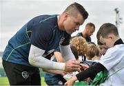 1 September 2014; Republic of Ireland goalkeeper Shay Given signs autographs after squad training ahead of their side's International friendly match against Oman on Wednesday. Republic of Ireland Squad Training, Gannon Park, Malahide, Co. Dublin. Picture credit: David Maher / SPORTSFILE