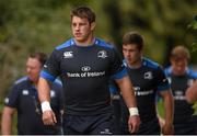 1 September 2014; Leinster's Sean O'Brien arrives for squad training ahead of their side's Guinness PRO12 Round 1 match against Glasgow Warriors on Saturday. Leinster Rugby Squad Training, UCD, Belfield, Dublin. Picture credit: Stephen McCarthy / SPORTSFILE