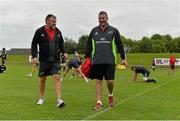 1 September 2014; Munster team manager Niall O'Donovan, left, and head coach Anthony Foley in conversation during squad training ahead of their Guinness PRO12 round 1 match against Edinburgh on Friday. Munster Rugby Squad Training, University of Limerick, Limerick. Picture credit: Diarmuid Greene / SPORTSFILE