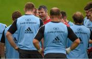 1 September 2014; Munster head coach Anthony Foley speaks to his players during squad training ahead of their Guinness PRO12 round 1 match against Edinburgh on Friday. Munster Rugby Squad Training, University of Limerick, Limerick. Picture credit: Diarmuid Greene / SPORTSFILE