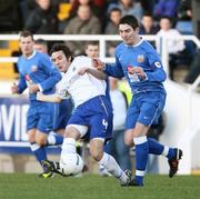 16 December 2006; Michael Gault, Linfield, in action against Conor Walsh, Glenavon. Carnegie Premier League, Glenavon v Linfield, Mourneview Park, Lurgan, Co. Armagh. Picture credit: Oliver  McVeigh / SPORTSFILE