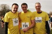17 December 2006; Members of the Dublin Fire Brigade, from left, David Greville, Blessington, Rob Roe, Kingswood, Tallaght and Johnny McCormack, Kimmage, after the Aware 10K Christmas Fun Run. Papal Cross, Phoenix Park, Dublin. Picture credit: Tomas Greally / SPORTSFILE *** Local Caption ***