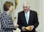 18 December 2006; Ronnie Delany, Gold medallist in the 1500m at the Melbourne Olympic Games in 1956, meets President of Ireland, Mary McAleese, during a courtesy call to Aras an Uachtarain. Phoenix Park, Dublin. Picture credit: Ray McManus / SPORTSFILE