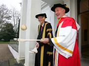 20 December 2006; Former Kilkenny Hurling Legend Eddie Keher, pictured here with Dr John O'Connor, President University of Limerick, after being awarded an Honorary Doctorate of Science by the University of Limerick, Limerick. Picture credit: Kieran Clancy / SPORTSFILE *** Local Caption *** Former Kilkenny Hurling Legend Eddie Keher, pictured here with Dr John O'Connor, President University of Limerick, after being awarded an Honorary Doctorate of Science by the University of Limerick, Limerick.