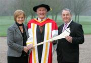20 December 2006; Former Kilkenny Hurling Legend Eddie Keher, pictured here with his wife Kay and Nickey Brennan, President of the GAA, after being awarded an Honorary Doctorate of Science by the University of Limerick, Limerick.  Picture credit: Kieran Clancy / SPORTSFILE