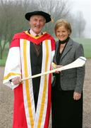 20 December 2006; Former Kilkenny Hurling Legend Eddie Keher, pictured here with his wife Kay, after being awarded an Honorary Doctorate of Science by the University of Limerick, Limerick. Picture credit: Kieran Clancy / SPORTSFILE