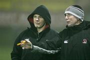 19 December 2006; Ulster 'A' head coach Terry McCarter, right, in conversation with Ulster head coach Mark McCall. Interprovincial 'A' game, Ulster 'A' v Leinster 'A', Stevenson Park, Dungannon, Co. Tyrone. Picture credit; Oliver McVeigh / SPORTSFILE