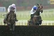 27 December 2006; Nickname, with Niall 'Slippers' Madden up, left, clears the last ahead of second place Central House, Roger Loughran up, on their way to winning the Paddy Power Dial-A-Bet Steeplechase. Leopardstown Racecourse, Leopardstown, Dublin. Picture credit: Brian Lawless / SPORTSFILE