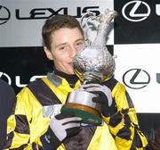 28 December 2006; Jockey Daryl Jacob after winning the Lexus Steeplechase aboard The Listener. Leopardstown Racecourse, Leopardstown, Dublin. Picture credit: Matt Browne / SPORTSFILE