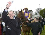 29 December 2006; Eoin O'Tierney, a member of the winning syndicate, celebrates as Ruby Walsh and Brave Inca are lead in after winning the Bewleys bewleyshotel.com December Festival Hurdle. Leopardstown Racecourse, Leopardstown, Dublin. Picture credit: Matt Browne / SPORTSFILE