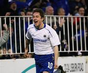 30 December 2006; Linfield's Timmy Adamson celebrates after scoring the winning goal. Carnegie Premier League, Crusaders v Linfield, Seaview, Belfast, Co. Antrim. Picture credit: Oliver McVeigh / SPORTSFILE