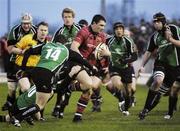 31 December 2006; David Wallace, Munster, is tackled by Connacht players Mark McHugh and Keith Matthews. Magners League, Connacht v Munster, Sportsground, Co. Galway. Picture credit: Ray McManus / SPORTSFILE