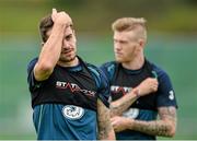 2 September 2014; Republic of Ireland's Robbie Brady and James McClean during squad training ahead of their side's International friendly match against Oman on Wednesday. Republic of Ireland Squad Training, Gannon Park, Malahide, Co. Dublin. Picture credit: David Maher / SPORTSFILE