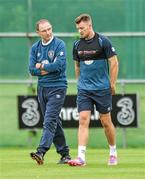 2 September 2014; Republic of Ireland manager Martin O'Neill with Anthony Pilkington during squad training ahead of their side's International friendly match against Oman on Wednesday. Republic of Ireland Squad Training, Gannon Park, Malahide, Co. Dublin. Picture credit: David Maher / SPORTSFILE