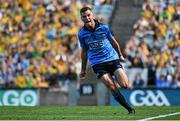 31 August 2014; Dublin's Jack Burke celebrates scoring his side's first goal of the game. Electric Ireland GAA Football All-Ireland Minor Championship, Semi-Final, Dublin v Donegal, Croke Park, Dublin. Picture credit: Ramsey Cardy / SPORTSFILE