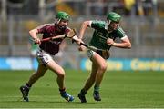 17 August 2014; Ronan Lynch, Limerick, in action against Ronan Bellew, Galway. Electric Ireland GAA Hurling All Ireland Minor Championship Semi-Final, Galway v Limerick. Croke Park, Dublin. Picture credit: Barry Cregg / SPORTSFILE