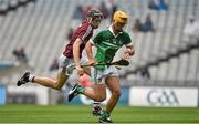 17 August 2014; Tom Morrissey, Limerick, in action against Oisín Coyle, Galway. Electric Ireland GAA Hurling All Ireland Minor Championship Semi-Final, Galway v Limerick. Croke Park, Dublin. Picture credit: Barry Cregg / SPORTSFILE