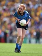31 August 2014; Kate Kenny, St. Cynocs N.S, Offaly, representing Dublin, during the INTO/RESPECT Exhibition GoGames. Croke Park, Dublin. Picture credit: Brendan Moran / SPORTSFILE