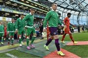 3 September 2014; Shay Given, Republic of Ireland,  walks out for the start of the game. Three International Friendly, Republic of Ireland v Oman, Aviva Stadium, Lansdowne Road, Dublin. Picture credit: David Maher / SPORTSFILE