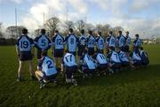 6 January 2007; The Dublin team show their playing numbers to photographers after having a team photograph taken. Blue Stars v Dublin, Challenge match, Naomh Mhearnog, Portmarnock, Dublin. Picture credit: Brendan Moran / SPORTSFILE