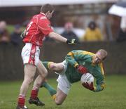 7 January 2007; Graham Geraghty, Meath, is tackled by David Brennan, Louth. O'Byrne Cup, First Round, Louth v Meath, Gaelic Grounds, Drogheda, Co. Louth. Picture credit: Brian Lawless / SPORTSFILE