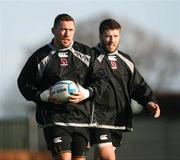 10 January 2007; Ulster's Justin Fitzpatrick and Bryan Young during rugby squad training. Newforge Country Club, Belfast, Co. Antrim. Picture credit: Oliver McVeigh / SPORTSFILE