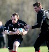 10 January 2007; Ulster's Simon Best and Justin Harrison in action during rugby squad training. Newforge Country Club, Belfast, Co. Antrim. Picture credit: Oliver McVeigh / SPORTSFILE