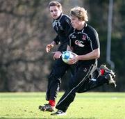 10 January 2007; Ulster's Andrew Trimble, right, and Tommy Bowe, in action during rugby squad training. Newforge Country Club, Belfast, Co. Antrim. Picture credit: Oliver McVeigh / SPORTSFILE