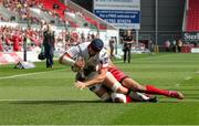 6 September 2014; Dan Tuohy, Ulster, scores his side's second try. Guinness PRO12, Round 1, Scarlets v Ulster. Parc Y Scarleys, Llanelli, Wales. Picture credit: Steve Pope / SPORTSFILE