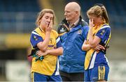 6 September 2014; A dejected Joanne Cregg, left, and Laura Fleming, Roscommon, after the game. TG4 All-Ireland Ladies Football Intermediate Championship Semi-Final, Fermanagh v Roscommon. Pearse Park, Longford. Photo by Sportsfile