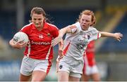 6 September 2014; Annie Walsh, Cork, in action against Niamh Marley, Armagh. TG4 All-Ireland Ladies Football Senior Championship Semi-Final, Armagh v Cork. Pearse Park, Longford. Photo by Sportsfile