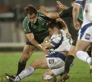 12 January 2007; Lee Mears, Bath, is tackled by Matt Lacey, Connacht. European Challenge Cup, Round 5, Connacht v Bath, Sportsground, Galway. Picture credit: Ray Ryan / SPORTSFILE *** Local Caption ***