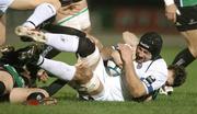 12 January 2007; Steve Borthwick, Bath, is tackled by Matt Lacey, Connacht. European Challenge Cup, Round 5, Connacht v Bath, Sportsground, Galway. Picture credit: Ray Ryan / SPORTSFILE *** Local Caption ***