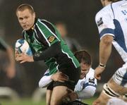 12 January 2007; Paul Warwick, Connacht, is tackled by Chris Malone, Bath. European Challenge Cup, Round 5, Connacht v Bath, Sportsground, Galway. Picture credit: Ray Ryan / SPORTSFILE *** Local Caption ***