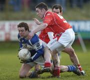 14 January 2007; Chris Conway, Laois, in action against, John O'Brien, Louth. O'Byrne Cup Quarter-Final, Laois v Louth, McCann Park, Portarlington, Co. Laois. Picture credit: Brian Lawless / SPORTSFILE