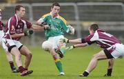 14 January 2007; Johnny Goldrick, Leitrim, in action against  Cormack Bane and Barry Dooney, Galway, FBD Connacht League, Round 2, Galway v Leitrim, Tuam Stadium, Tuam, Galway. Picture credit: Ray Ryan / SPORTSFILE *** Local Caption ***