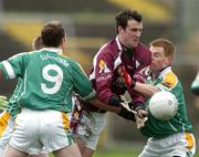 14 January 2007; Joe Bergin, Galway, in action against Brendan Brennan and Ciaran Duignan, Leitrim. FBD Connacht League, Round 2, Galway v Leitrim, Tuam Stadium, Tuam, Galway. Picture credit: Ray Ryan / SPORTSFILE *** Local Caption ***