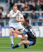 6 September 2014; Darragh Fanning, Leinster, is tackled by Mark Bennett, Glasgow Warriors. Guinness PRO12, Round 1, Glasgow Warriors v Leinster. Scotstoun Stadium, Glasgow, Scotland. Picture credit: Stephen McCarthy / SPORTSFILE