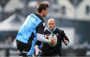 6 September 2014; Glasgow Warriors head coach Gregor Townsend warms up with the players ahead of the game. Guinness PRO12, Round 1, Glasgow Warriors v Leinster. Scotstoun Stadium, Glasgow, Scotland. Picture credit: Stephen McCarthy / SPORTSFILE