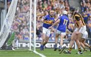 7 September 2014; Tipperary's Seamus Callanan, left, celebrates after team-mate Patrick Maher, 11, scored their side's first goal. GAA Hurling All Ireland Senior Championship Final, Kilkenny v Tipperary. Croke Park, Dublin. Picture credit: Stephen McCarthy / SPORTSFILE
