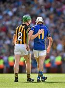 7 September 2014;  Kilkenny's Paul Murphy shakes hands with Tipperary's Patrick Maher leave the pitch after the match ended in a draw. GAA Hurling All Ireland Senior Championship Final, Kilkenny v Tipperary. Croke Park, Dublin. Picture credit: Brendan Moran / SPORTSFILE