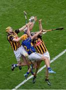 7 September 2014; Richie Power, left, and Walter Walsh, Kilkenny, in action against Cathal Barrett, left, and Pádraic Maher, Tipperary. GAA Hurling All Ireland Senior Championship Final, Kilkenny v Tipperary. Croke Park, Dublin. Picture credit: Dáire Brennan / SPORTSFILE