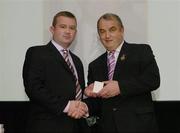 13 January 2007; Michael O'Connor, Limerick, left, is presented with an award by GAA President Nickey Brennan at the 2007 National Referee's Awards Banquet. Croke Park, Dublin. Picture credit: Ray Lohan / SPORTSFILE