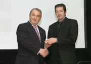 13 January 2007; Syl Doyle, Wexford, right, is presented with an award by GAA President Nickey Brennan at the 2007 National Referee's Awards Banquet. Croke Park, Dublin. Picture credit: Ray Lohan / SPORTSFILE