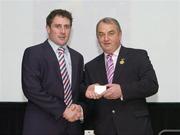 13 January 2007; Seamus Roche, Tipperary, left, is presented with an award by GAA President Nickey Brennan at the 2007 National Referee's Awards Banquet. Croke Park, Dublin. Picture credit: Ray Lohan / SPORTSFILE