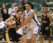 14 January 2007; Miriam Liston, UL Aughinish, in action against Jillian Aherne, Bausch and Lomb Wildcats. Women's Superleague National Cup Semi-Final, UL Aughinish v Bausch and Lomb Wildcats, National Basketball Arena, Tallaght, Dublin. Picture credit: Brendan Moran / SPORTSFILE