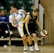 14 January 2007; Dearbhla Breen, UL Aughinish, in action against Grainne Dwyer, Bausch and Lomb Wildcats. Women's Superleague National Cup Semi-Final, UL Aughinish v Bausch and Lomb Wildcats, National Basketball Arena, Tallaght, Dublin. Picture credit: Brendan Moran / SPORTSFILE