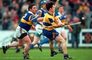 10 May 1997; Barry Murphy of Clare in action against Paul Shelly of Tipperary during the National Hurling League Division 1 match between Clare and Tipperary at Cusack Park in Ennis. Photo by Ray McManus/Sportsfile